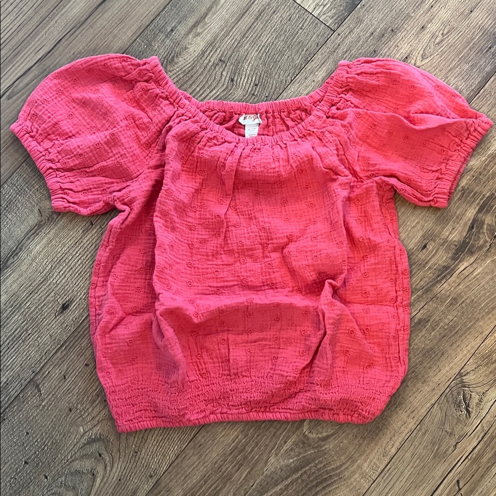 Girl’s Floral Eyelet Top Size 14